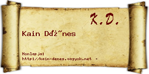 Kain Dénes névjegykártya